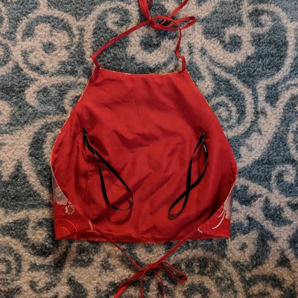 Satin Floral Halter - Picture 2 of 3